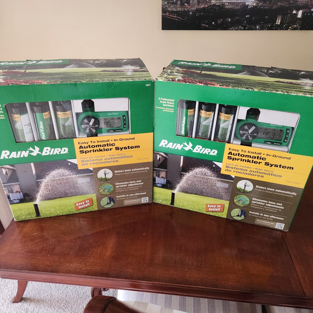 2 New Rain Bird Automatic In-Ground Sprinkler System Kit
